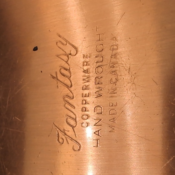 Fantasy Copperware,Hand Wrought Decorative Plate with Enameled Center . - Picture 8 of 9